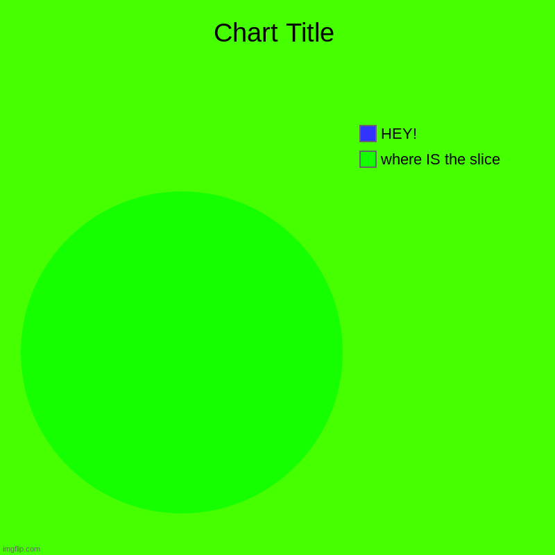 where IS the slice, HEY! | image tagged in charts,pie charts | made w/ Imgflip chart maker