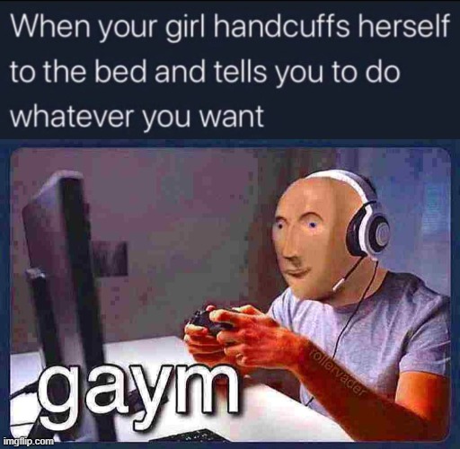 noice, very considerate of her | image tagged in when your girl handcuffs herself,meme man gaym deep-fried 1,video games,video game | made w/ Imgflip meme maker