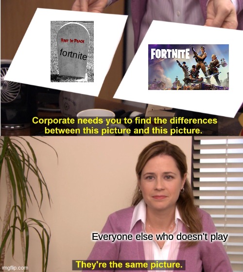 They're The Same Picture | fortnite; Everyone else who doesn't play | image tagged in memes,they're the same picture | made w/ Imgflip meme maker