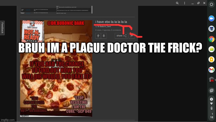 and you have ebo la la la la la | BRUH IM A PLAGUE DOCTOR THE FRICK? | made w/ Imgflip meme maker