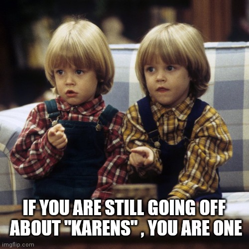 Wow , just wow | IF YOU ARE STILL GOING OFF
 ABOUT "KARENS" , YOU ARE ONE | image tagged in shame on you,stop it get some help,omg karen,say that again i dare you | made w/ Imgflip meme maker