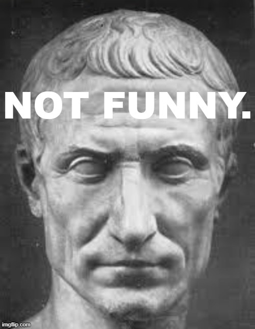 Julius Caesar not funny | image tagged in julius caesar not funny,julius caesar | made w/ Imgflip meme maker