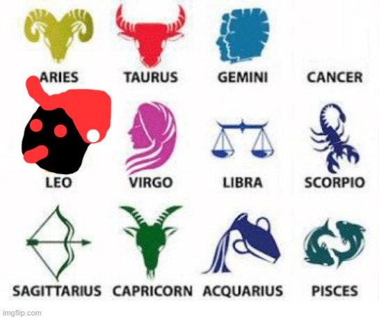 ;) Leooo | image tagged in zodiac signs | made w/ Imgflip meme maker