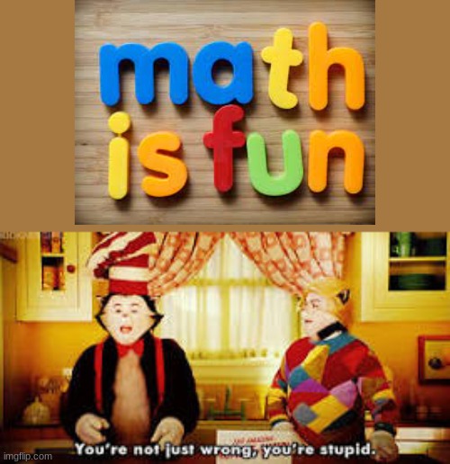MATH IS NOT FUN! | image tagged in your not just wrong your stupid,math,is,not,fuunn | made w/ Imgflip meme maker