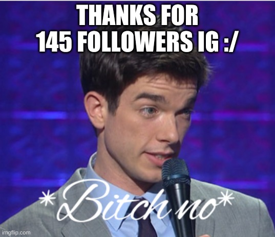 Bitch no | THANKS FOR 145 FOLLOWERS IG :/ | image tagged in bitch no | made w/ Imgflip meme maker
