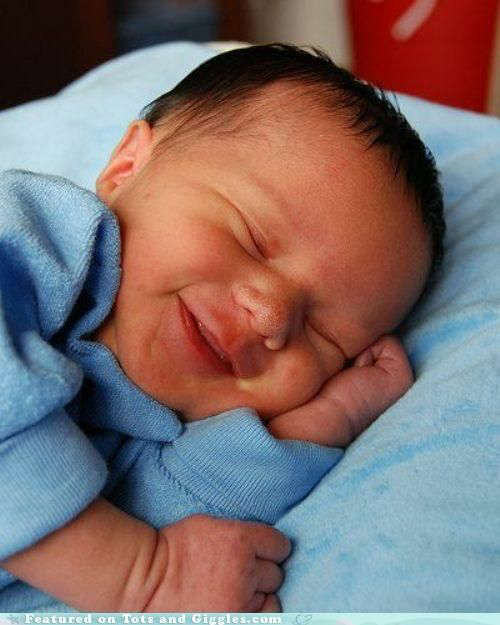 Baby sleeping smiling laughing Blank Meme Template