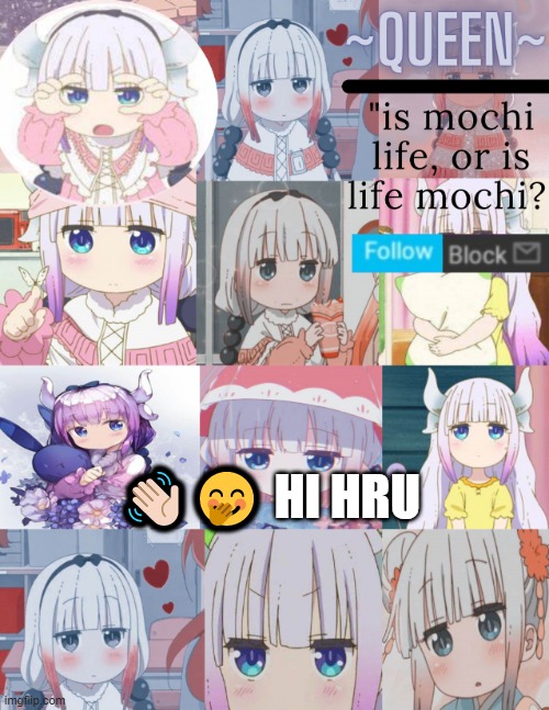 kanna temp- | 👋🏻🤭 HI HRU¿ | image tagged in kanna temp- | made w/ Imgflip meme maker