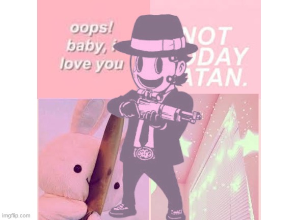 My little pink aesthetic boy. | image tagged in blank white template,anime,pink,aesthetic,sniper mask | made w/ Imgflip meme maker