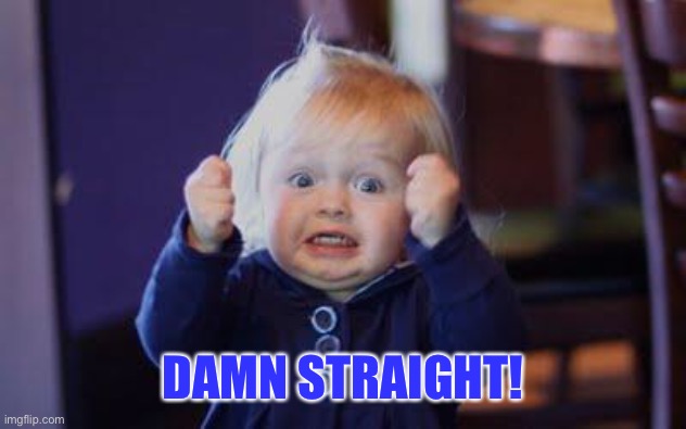 excited kid | DAMN STRAIGHT! | image tagged in excited kid | made w/ Imgflip meme maker
