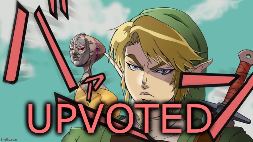 Jojo Link Upvote | image tagged in jojo link upvote | made w/ Imgflip meme maker