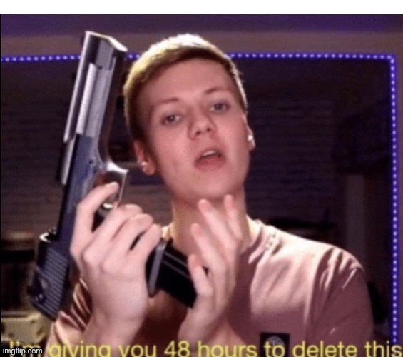48 hours to delete | image tagged in 48 hours to delete | made w/ Imgflip meme maker