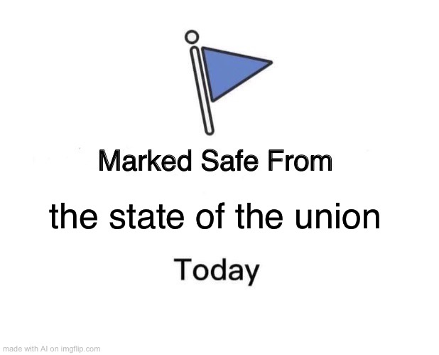 Marked Safe From Meme | the state of the union | image tagged in memes,marked safe from | made w/ Imgflip meme maker