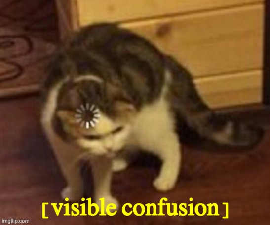 Loading cat | [visible confusion] | image tagged in loading cat | made w/ Imgflip meme maker
