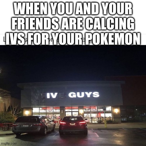 we the iv guys. | WHEN YOU AND YOUR FRIENDS ARE CALCING IVS FOR YOUR POKEMON | image tagged in iv guys | made w/ Imgflip meme maker