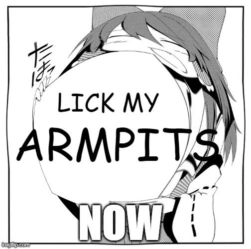 reimu | LICK MY; ARMPITS; NOW | image tagged in touhou | made w/ Imgflip meme maker