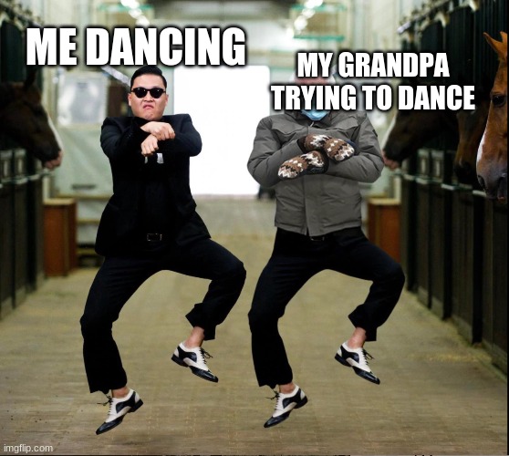 MY GRANDPA TRYING TO DANCE; ME DANCING | image tagged in bernie sanders | made w/ Imgflip meme maker