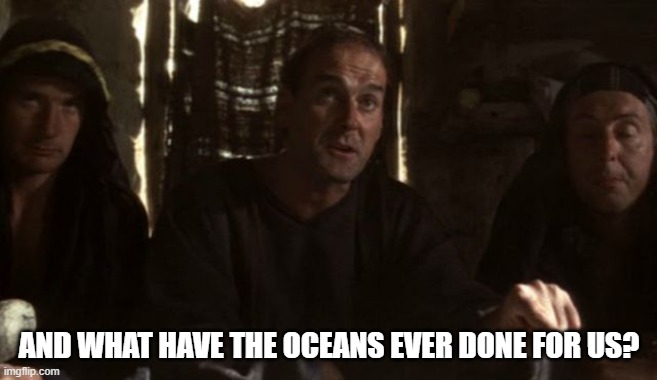 What have the Romans ever done for us? | AND WHAT HAVE THE OCEANS EVER DONE FOR US? | image tagged in what have the romans ever done for us | made w/ Imgflip meme maker