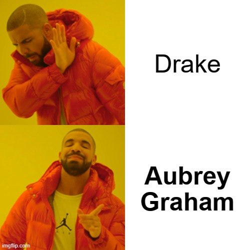 Drake's full name, in case anyone didn't know | Drake; Aubrey Graham | image tagged in memes,drake hotline bling,drake,aubrey,graham | made w/ Imgflip meme maker
