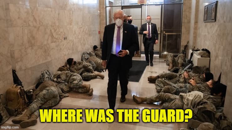 National Guard Protects Congress | WHERE WAS THE GUARD? | image tagged in national guard protects congress | made w/ Imgflip meme maker