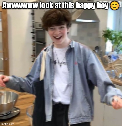 Awwwwww look at this happy boy 😊 | made w/ Imgflip meme maker