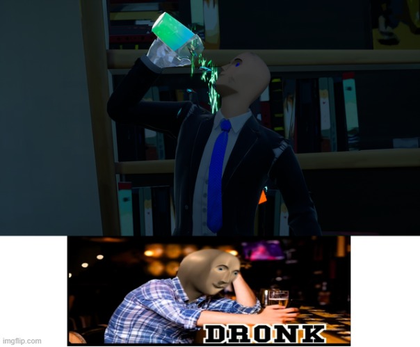 stonk man dronk | image tagged in stonks,uno draw 25 cards,left exit 12 off ramp,memes,funny | made w/ Imgflip meme maker
