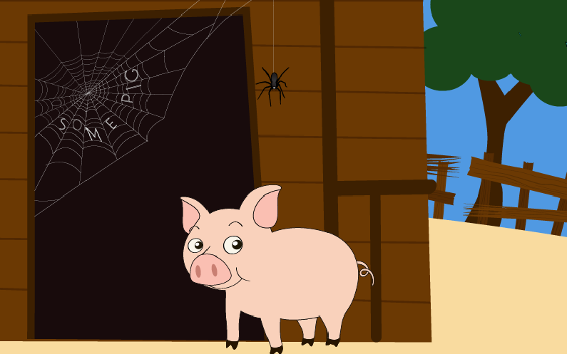 Silly pig and the spider Blank Meme Template