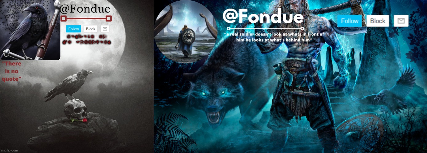 which one u like more? | image tagged in fondue crow temp,fondue viking temp | made w/ Imgflip meme maker