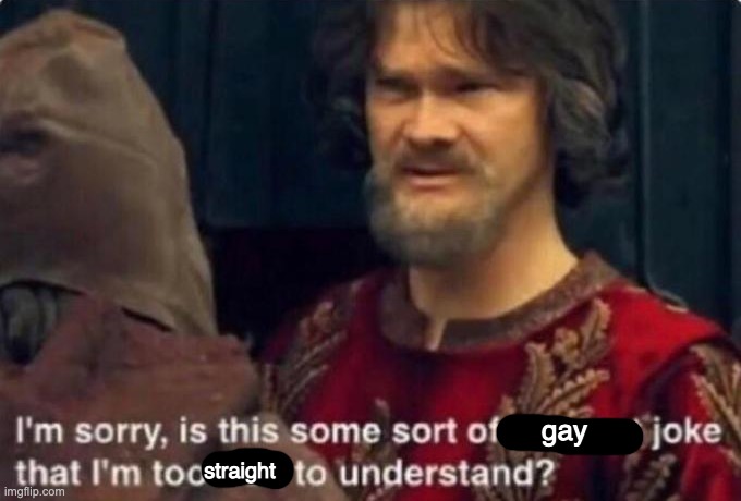 Is this some kind of peasant joke I'm too rich to understand? | gay straight | image tagged in is this some kind of peasant joke i'm too rich to understand | made w/ Imgflip meme maker