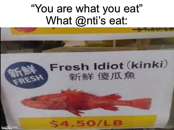 “You are what you eat”
What @nti’s eat: | image tagged in blank white template,you are what you eat | made w/ Imgflip meme maker