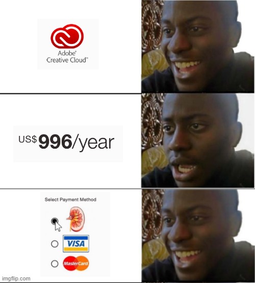 i sold my kidney | image tagged in happy and sad black guy | made w/ Imgflip meme maker