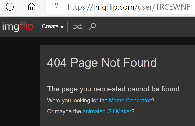 TRCEWNP 404'd Blank Meme Template