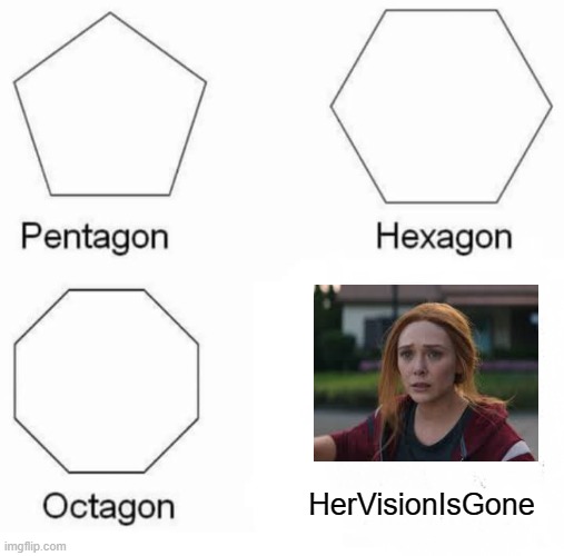 Her Vison Is Gone | HerVisionIsGone | image tagged in memes,pentagon hexagon octagon,wandavision,marvel cinematic universe | made w/ Imgflip meme maker