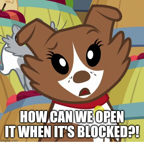 HOW CAN WE OPEN IT WHEN IT'S BLOCKED?! | made w/ Imgflip meme maker