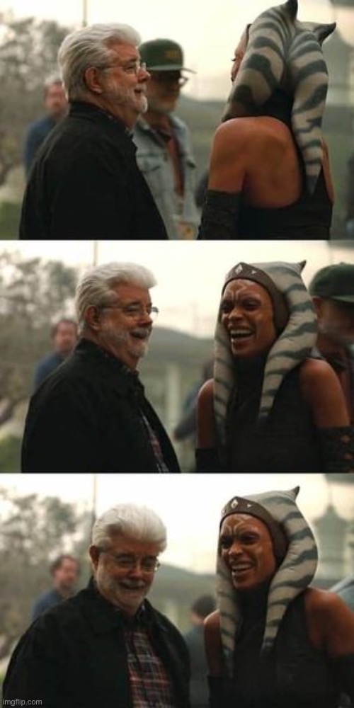 George and Ahsoka Laughing | image tagged in george and ahsoka laughing | made w/ Imgflip meme maker