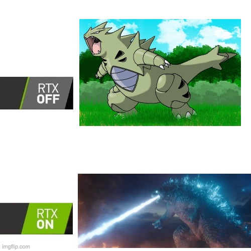 i only put it in anime cuz pokemon | image tagged in rtx | made w/ Imgflip meme maker
