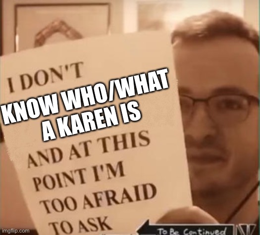 Have mercy on me | KNOW WHO/WHAT A KAREN IS | image tagged in at this point i m too afraid to ask,karen | made w/ Imgflip meme maker