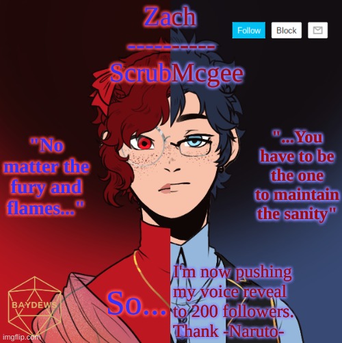 Good luck getting 50 more ppl- | So... I'm now pushing my voice reveal to 200 followers. Thank -Naruto- | made w/ Imgflip meme maker