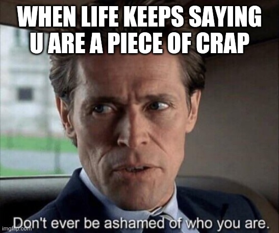 WHEN LIFE KEEPS SAYING U ARE A PIECE OF CRAP | image tagged in spider man | made w/ Imgflip meme maker