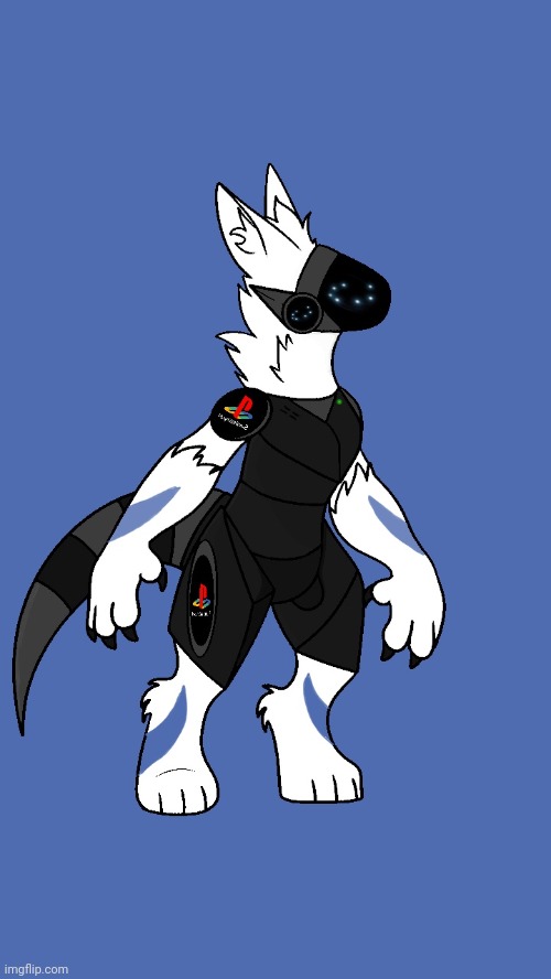 Playstation 2 protogen (base used) doing requests, let me know if you want a tech brand or game console protogen | image tagged in playstation,protogen,furry,fursona,furries,owo | made w/ Imgflip meme maker