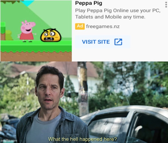the peak of gaming | image tagged in what the hell happened here,peppa pig,epic peppa pig,weird | made w/ Imgflip meme maker