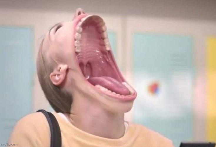 Bro, close your mouth | image tagged in laughs in feminism | made w/ Imgflip meme maker