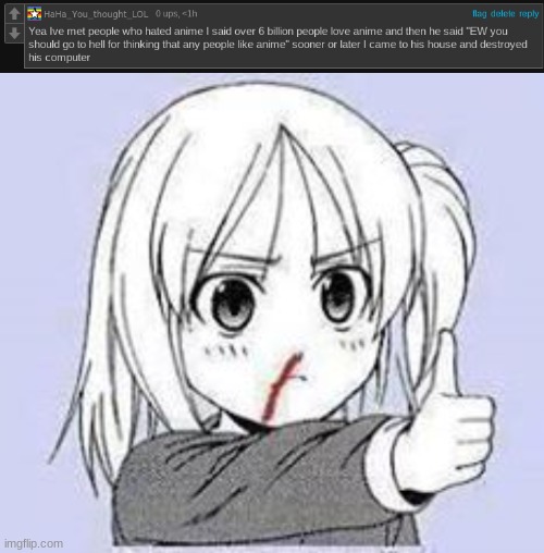 those who hate anime need to go! ANIME RULES! | image tagged in i aprove this,anime,r/madlad | made w/ Imgflip meme maker