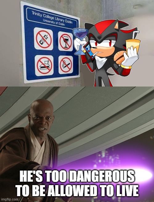 Dangerous Shadow | HE'S TOO DANGEROUS TO BE ALLOWED TO LIVE | image tagged in he's too dangerous to be left alive | made w/ Imgflip meme maker
