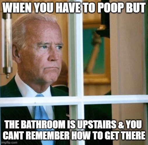 WHEN YOU HAVE TO POOP BUT; THE BATHROOM IS UPSTAIRS & YOU 
CANT REMEMBER HOW TO GET THERE | made w/ Imgflip meme maker