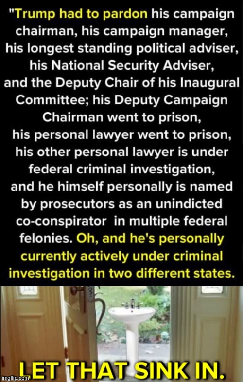 Tl;dr let that sink in | image tagged in trump pardons,let that sink in,trump,criminals | made w/ Imgflip meme maker