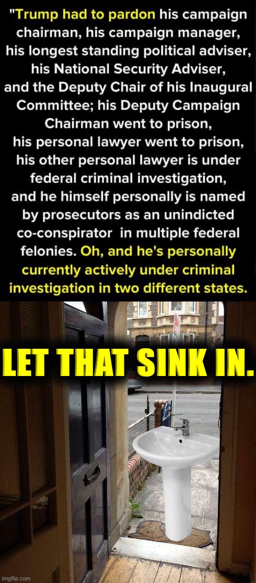 Tl;dr let that sink in | LET THAT SINK IN. | image tagged in trump pardons,let that sink in,trump is an asshole,trump is a moron,criminals,donald trump | made w/ Imgflip meme maker