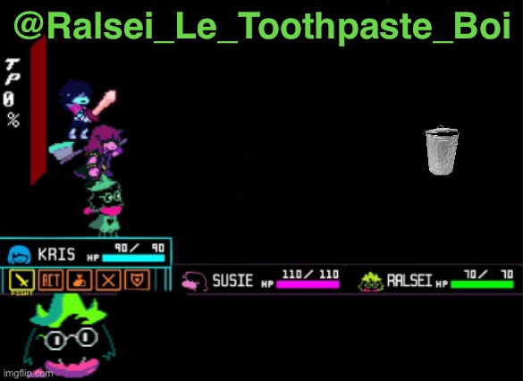High Quality Ralsei_Le_Toothpaste_Boi Announcement Template Blank Meme Template
