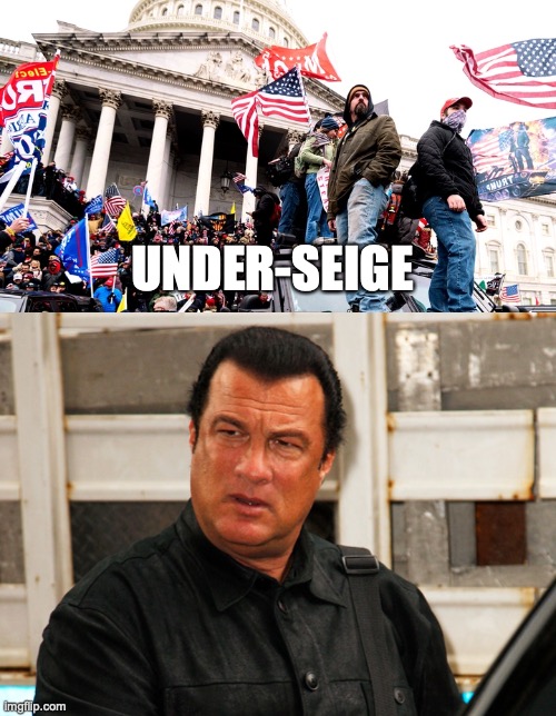 UNDER-SEIGE | image tagged in capitol riot,steven segal wtf | made w/ Imgflip meme maker