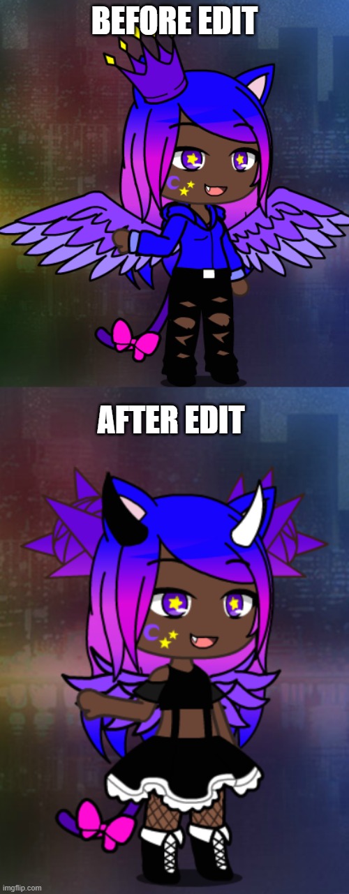 idk i was just bored (i know there is gonna be one person that says this is cringe ) | BEFORE EDIT; AFTER EDIT | made w/ Imgflip meme maker