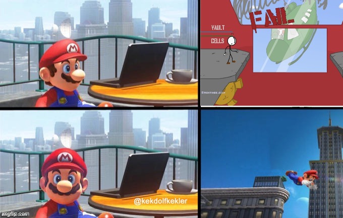 FWOOSH | image tagged in mario jumps off of a building | made w/ Imgflip meme maker